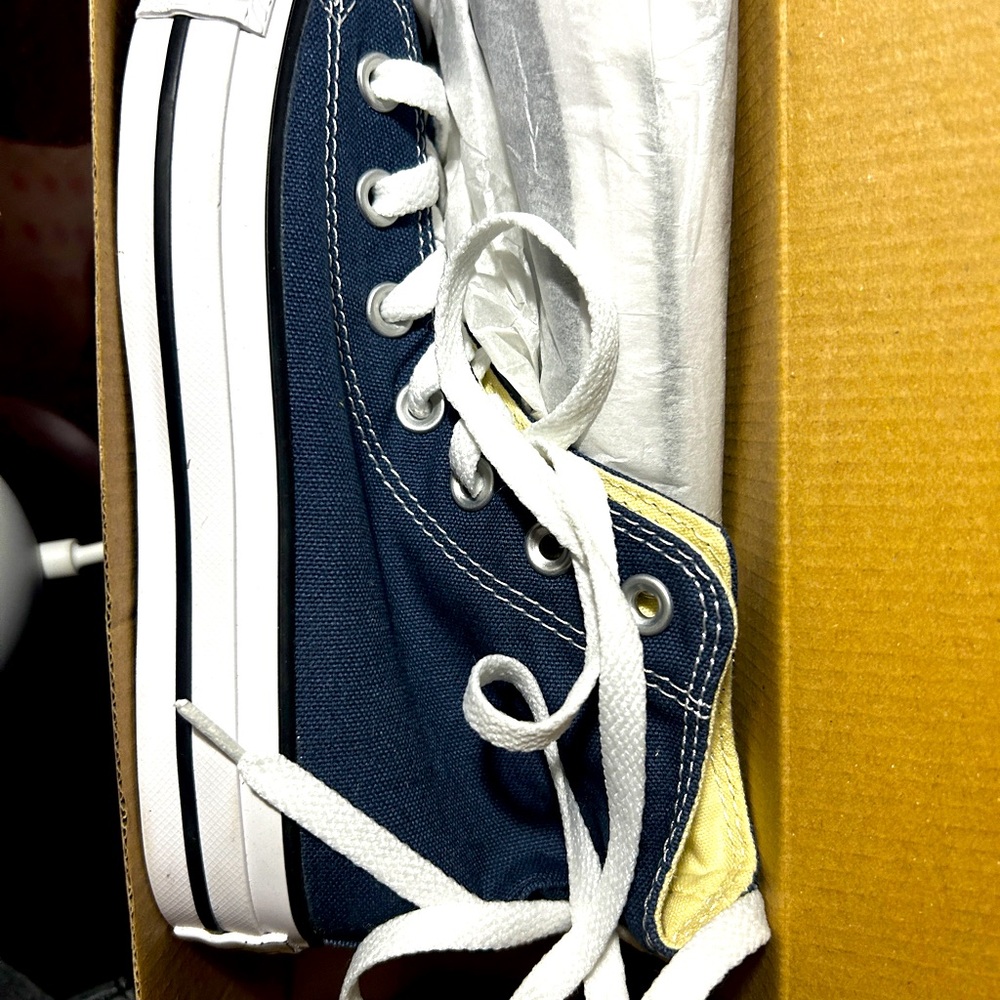 Navy blue converse hightops NWB